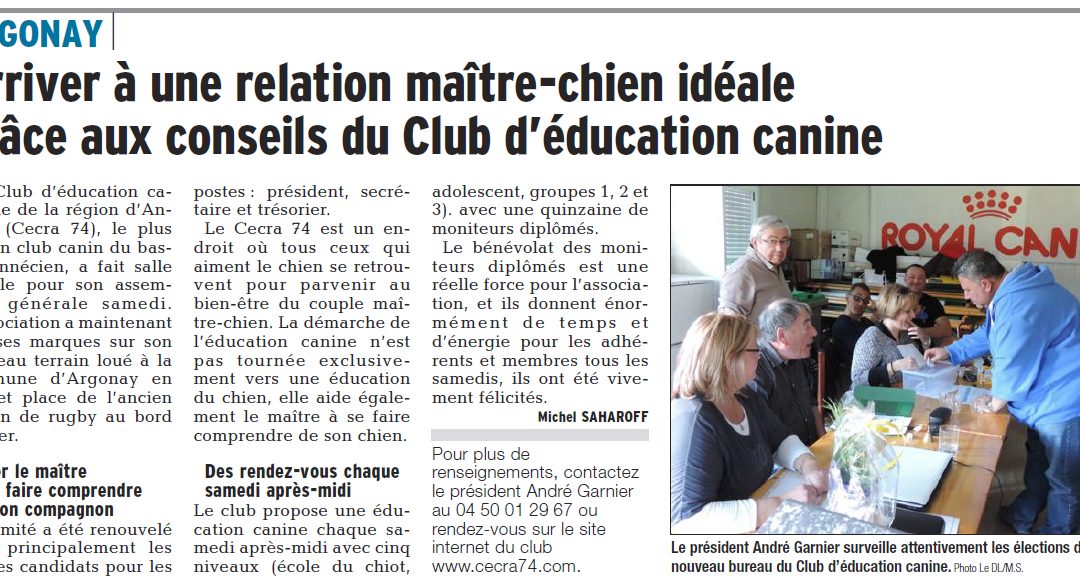 Le Club à l’honneur (Dauphiné Libéré du 30 mars 2016)